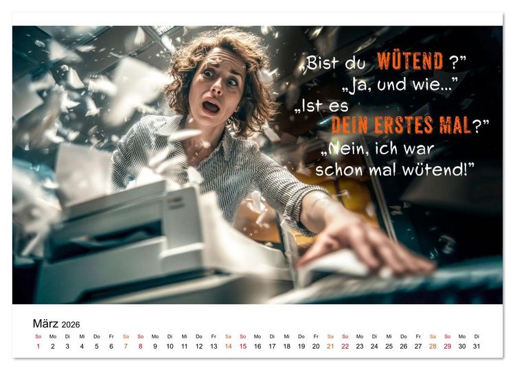 Produktbild: B&uuml;ro - Kaffee, Chaos, Kollegen (Tischkalender 2026 DIN A5 quer), CALVENDO Monatskalender