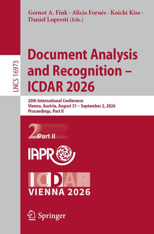 Produktbild: Document Analysis and Recognition - ICDAR 2026