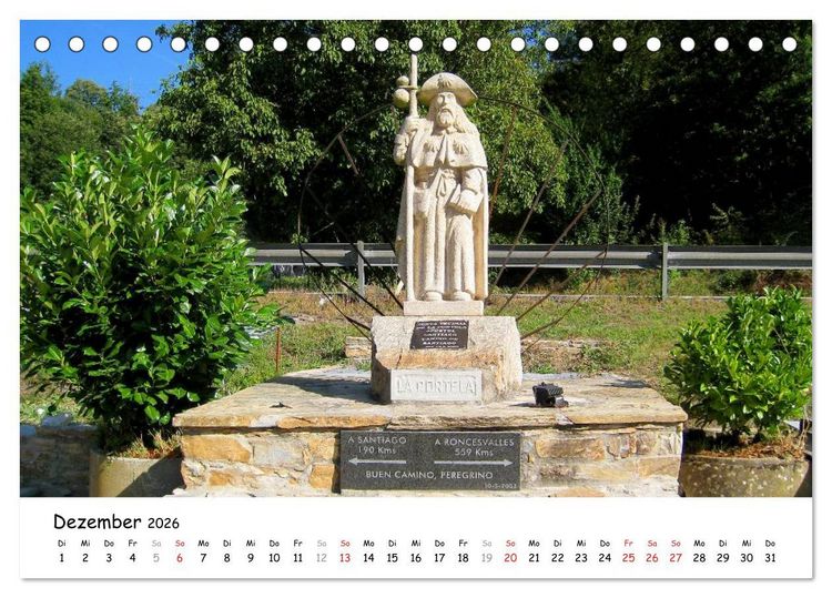 Produktbild: Jakobsweg - Camino Frances (Tischkalender 2026 DIN A5 quer), CALVENDO Monatskalender