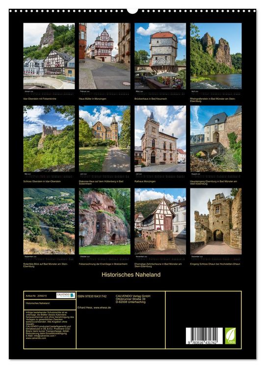 Produktbild: Historisches Naheland (hochwertiger Premium Wandkalender 2026 DIN A2 hoch), Kunstdruck in Hochglanz