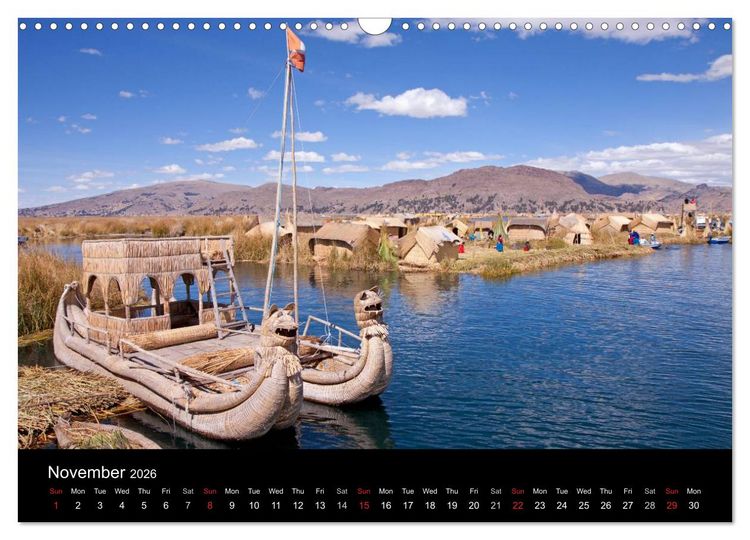 Produktbild: Peru - from the Andes to the Amazon / UK-Version (Wall Calendar 2026 DIN A3 landscape), CALVENDO 12 Month Wall Calendar