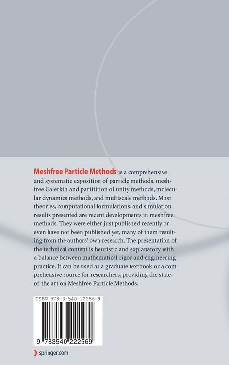 Produktbild: Meshfree Particle Methods