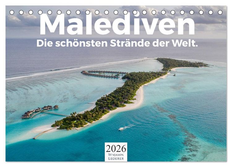 Produktbild: Malediven - Die sch&ouml;nsten Str&auml;nde der Welt. (Tischkalender 2026 DIN A5 quer), CALVENDO Monatskalender
