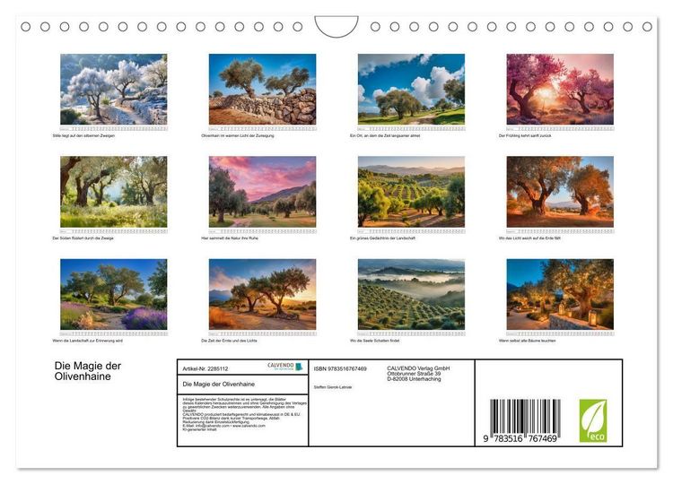 Produktbild: Die Magie der Olivenhaine (Wandkalender 2027 DIN A4 quer), CALVENDO Monatskalender