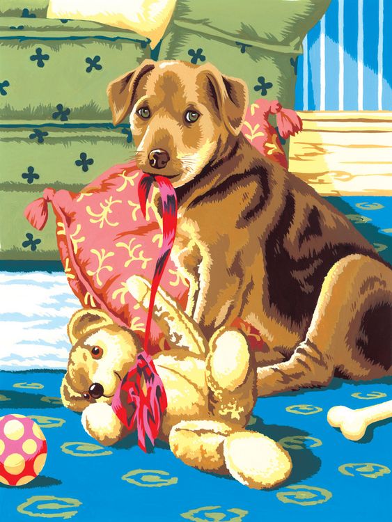 Produktbild: PRACHT Malen nach Zahlen Junior Hundewelpen
