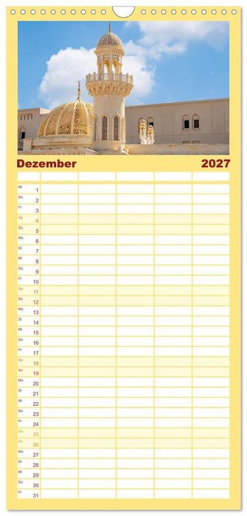 Produktbild: Familienplaner 2027 - Oman - Reiseziel Maskat und Salalah mit 5 Spalten (Wandkalender, 21 x 45 cm) CALVENDO