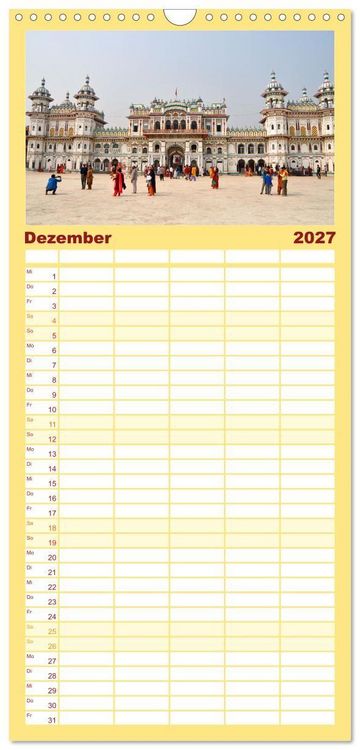 Produktbild: Familienplaner 2027 - Einzigartiges NEPAL mit 5 Spalten (Wandkalender, 21 x 45 cm) CALVENDO