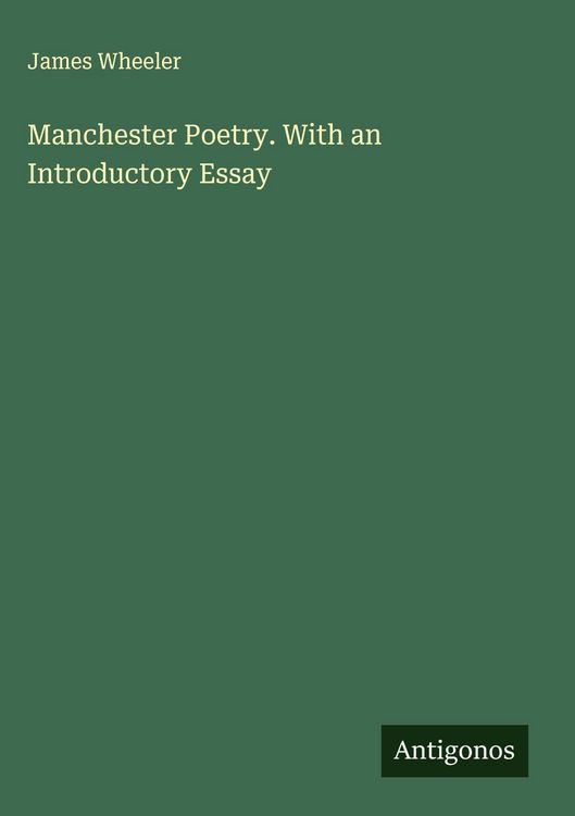 Produktbild: Manchester Poetry. With an Introductory Essay