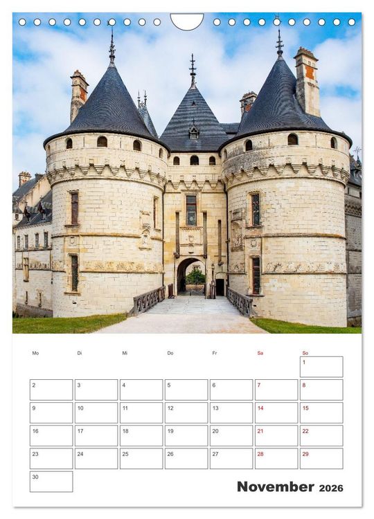 Produktbild: Schl&ouml;sser der Loire - Reiseplaner (Wandkalender 2026 DIN A4 hoch), CALVENDO Monatskalender