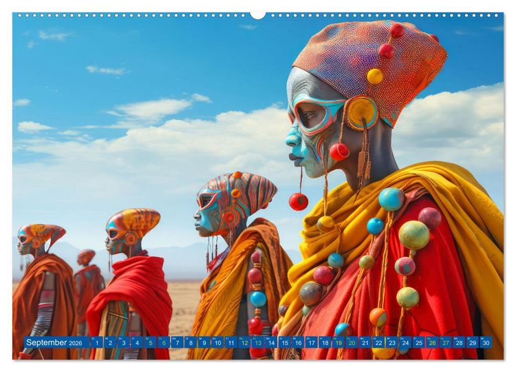 Produktbild: Surrealistische Bilder - Inspiriert von den Massai (Wandkalender 2026 DIN A2 quer), CALVENDO Monatskalender