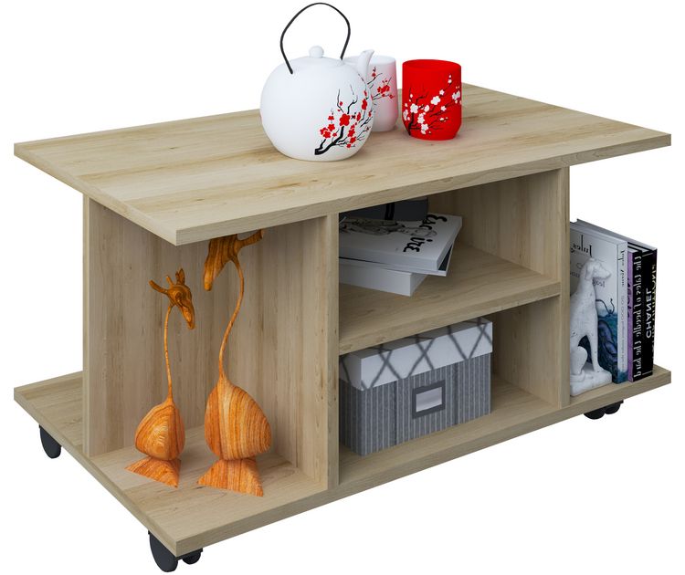 Produktbild: Holz Sofatisch Couchtisch Rollen Findula