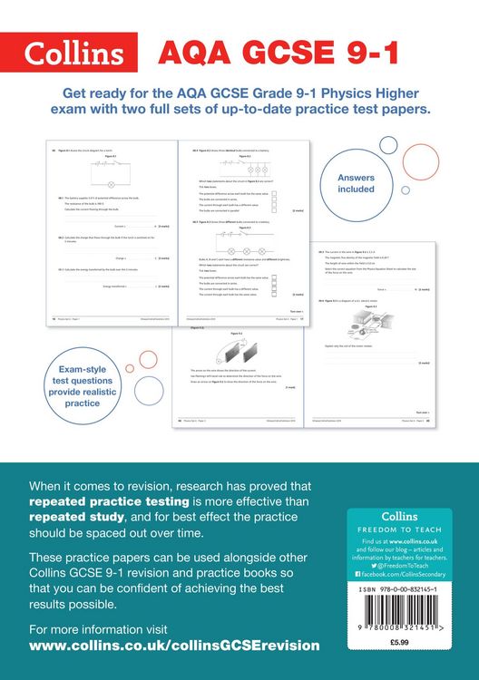Produktbild: AQA GCSE 9-1 Physics Higher Practice Papers