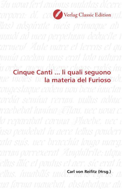 Produktbild: Cinque Canti ... li quali seguono la materia del Furioso