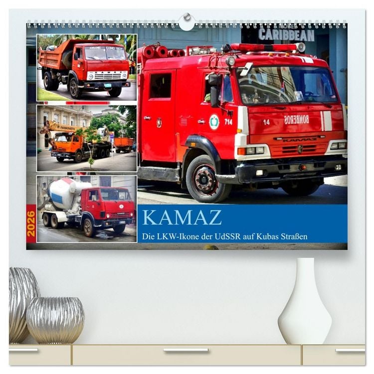 Produktbild: KAMAZ - Die LKW-Ikone der UdSSR auf Kubas Stra&szlig;en (hochwertiger Premium Wandkalender 2026 DIN A2 quer), Kunstdruck in Hochglanz