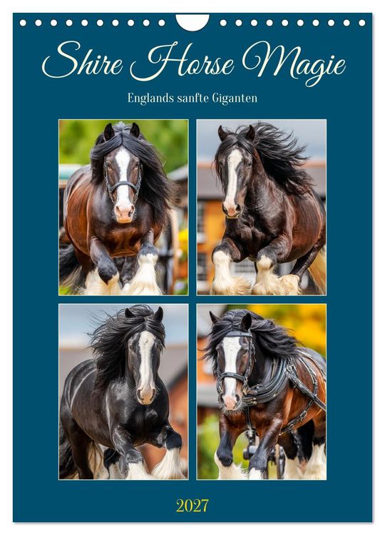 Produktbild: Shire Horse Magie. Englands sanfte Giganten (Wandkalender 2027 DIN A4 hoch), CALVENDO Monatskalender
