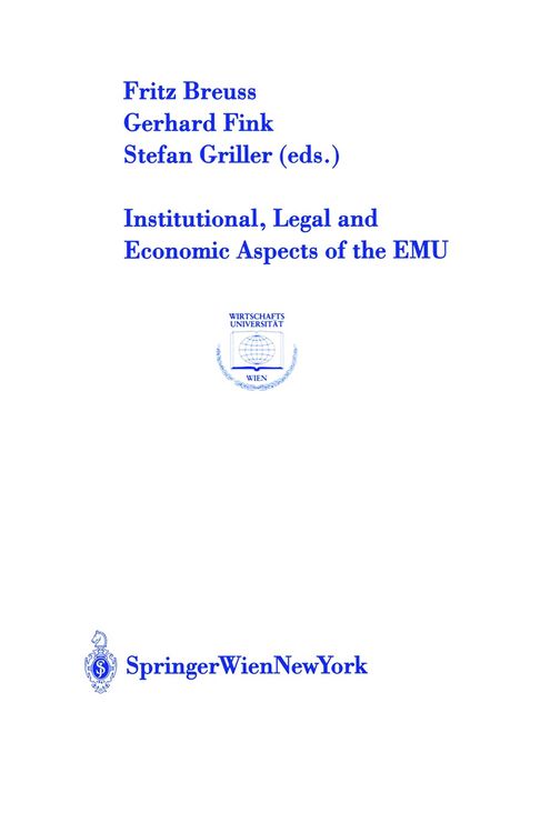 Produktbild: Institutional, Legal and Economic Aspects of the EMU