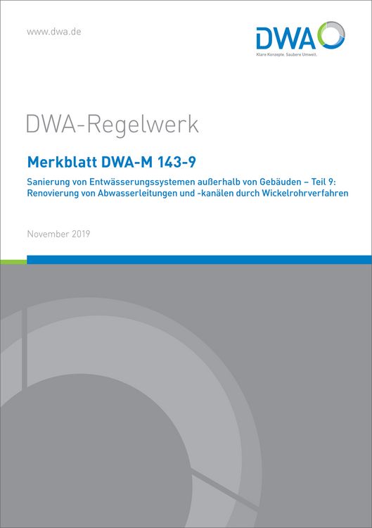 Produktbild: Merkblatt DWA-M 143-9 Sanierung von Entw&auml;sserungssystemen au