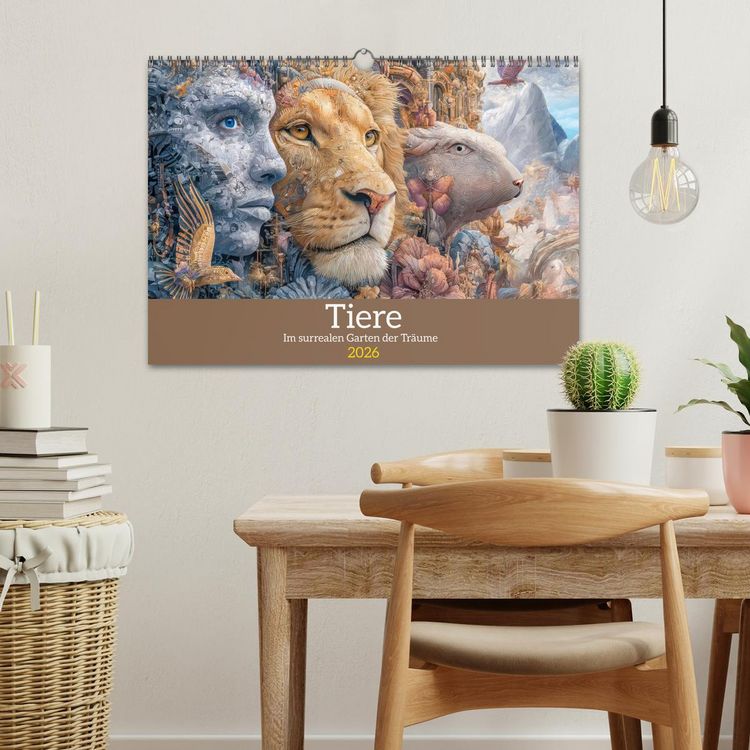 Produktbild: Tiere - Im surrealen Garten der Tr&auml;ume (Wandkalender 2026 DIN A3 quer), CALVENDO Monatskalender