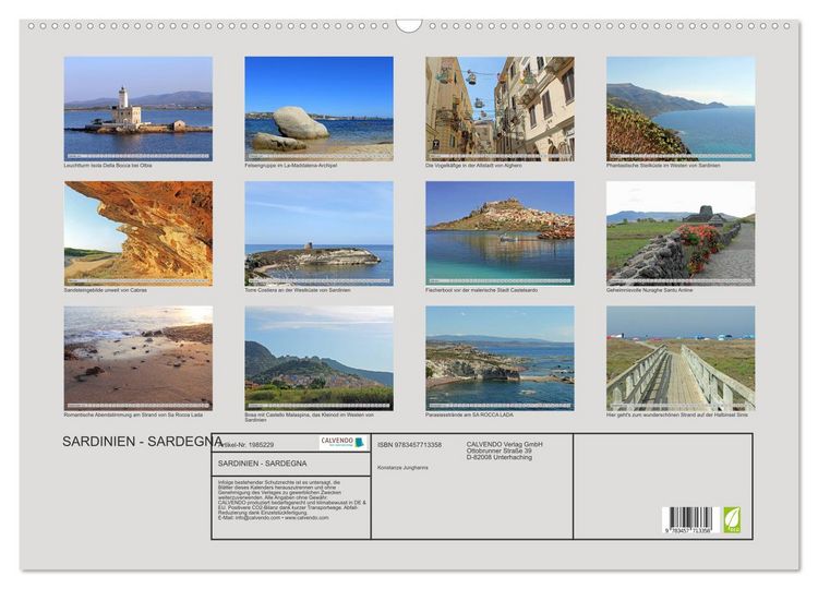 Produktbild: SARDINIEN - SARDEGNA (Wandkalender 2026 DIN A2 quer), CALVENDO Monatskalender