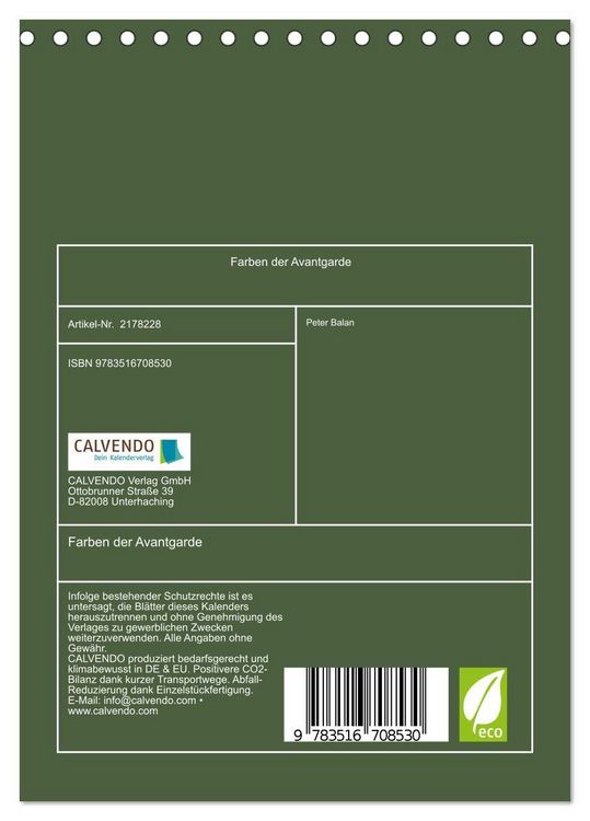Produktbild: Farben der Avantgarde (Tischkalender 2026 DIN A5 hoch), CALVENDO Monatskalender