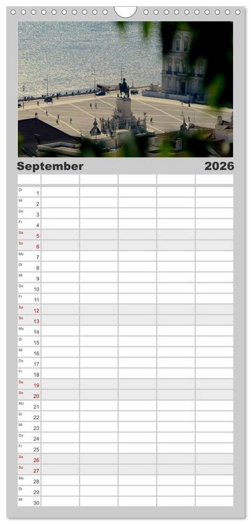 Produktbild: Familienplaner 2026 - Lissabon Stadtansichten 2026 mit 5 Spalten (Wandkalender, 21 x 45 cm) CALVENDO