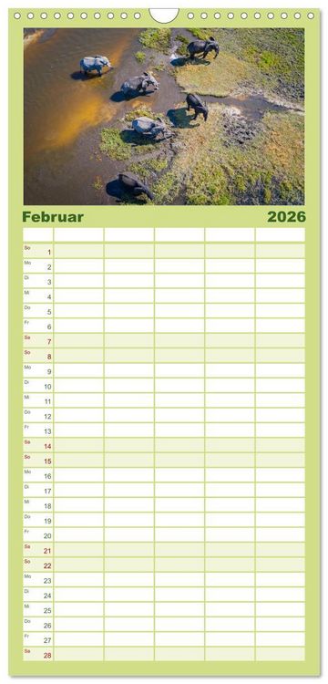 Produktbild: Familienplaner 2026 - Okavango! Atemberaubende Natursch&ouml;nheit im gr&ouml;&szlig;ten Binnendelta der Welt mit 5 Spalten (Wandkalender, 21 x 45 cm) CALVENDO