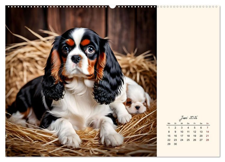 Produktbild: Goldige Kavalier King Charles Spaniels (hochwertiger Premium Wandkalender 2026 DIN A2 quer), Kunstdruck in Hochglanz