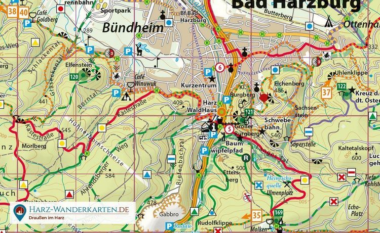 Produktbild: Fahrradkarte Harz