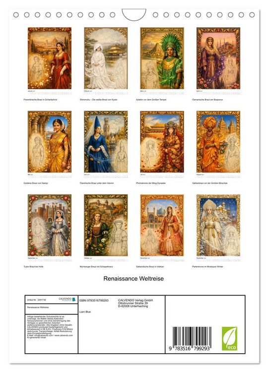 Produktbild: Renaissance Weltreise (Wandkalender 2027 DIN A4 hoch), CALVENDO Monatskalender