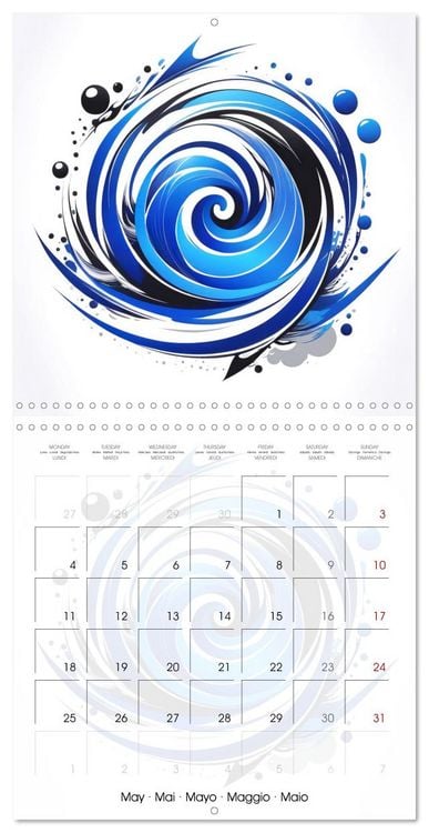 Produktbild: Essence de l'abstraction (Calendrier mural carr&eacute; 2026 30x30 cm) Calendrier double avec une page pour vos prises de notes