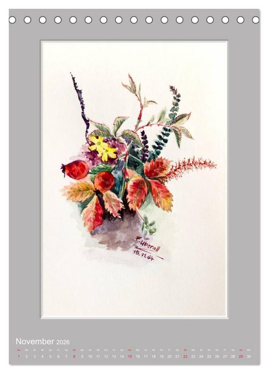 Produktbild: Alpenblumen Aquarelle aus Tirol (Tischkalender 2026 DIN A5 hoch), CALVENDO Monatskalender