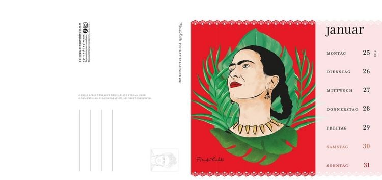 Produktbild: Frida Kahlo Postkartenkalender 2027 - I paint my own reality