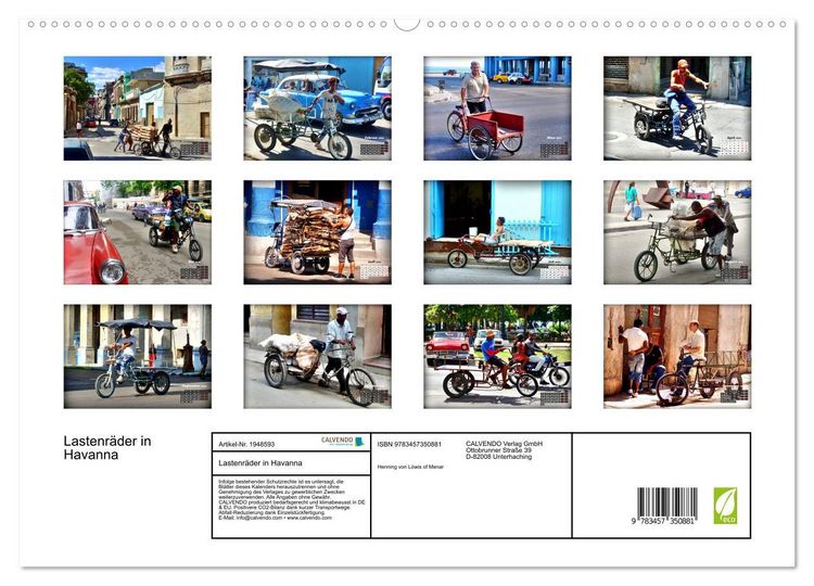 Produktbild: Lastenr&auml;der in Havanna (hochwertiger Premium Wandkalender 2026 DIN A2 quer), Kunstdruck in Hochglanz