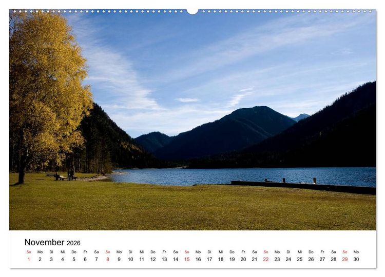 Produktbild: Berge und Seen rund um die Zugspitze (hochwertiger Premium Wandkalender 2026 DIN A2 quer), Kunstdruck in Hochglanz