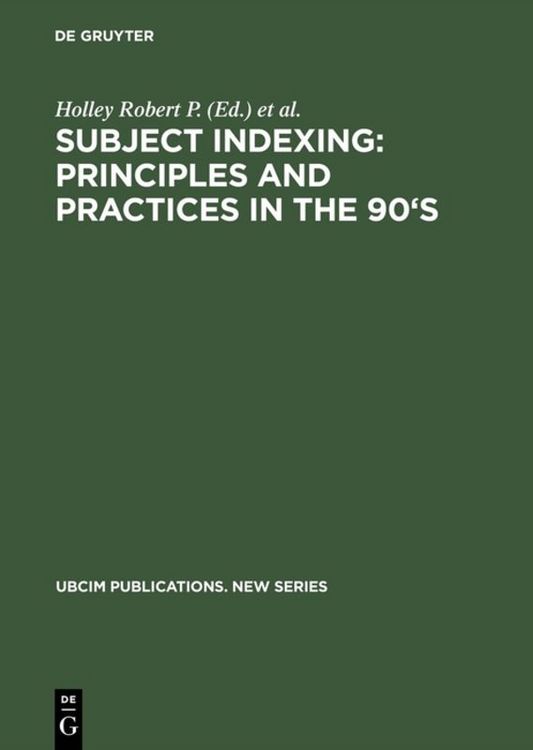 Produktbild: Subject Indexing: Principles and Practices in the 90's