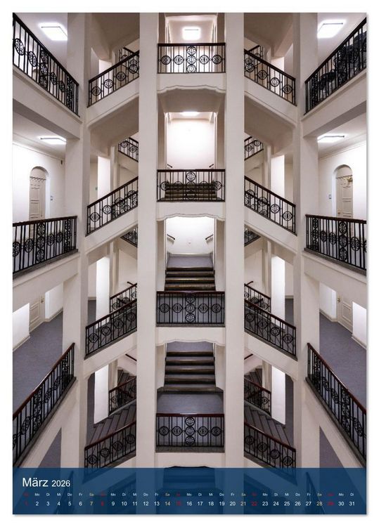 Produktbild: Treppenhauspoesie &ndash; Architektur im Aufstieg (Tischkalender 2026 DIN A5 hoch), CALVENDO Monatskalender