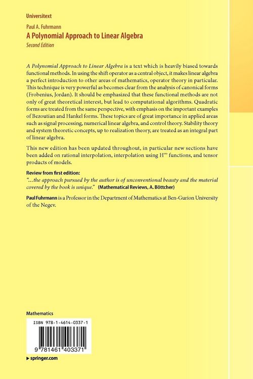 Produktbild: A Polynomial Approach to Linear Algebra