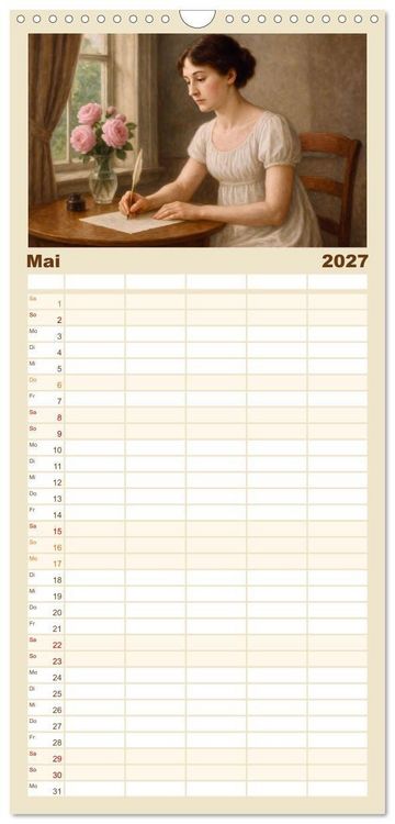 Produktbild: Familienplaner 2027 - Jane Austen mit 5 Spalten (Wandkalender, 21 x 45 cm) CALVENDO