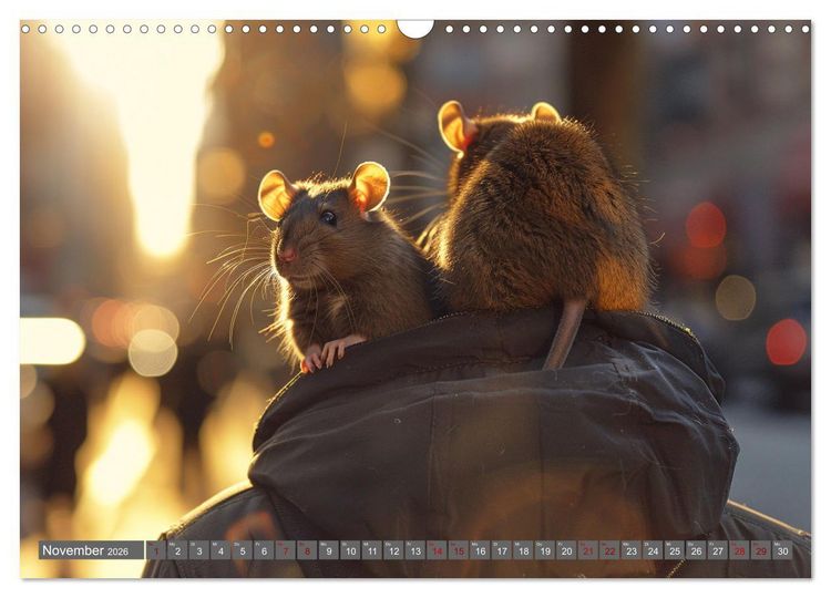 Produktbild: Mein bester Kumpel ist eine Ratte (Wandkalender 2026 DIN A3 quer), CALVENDO Monatskalender