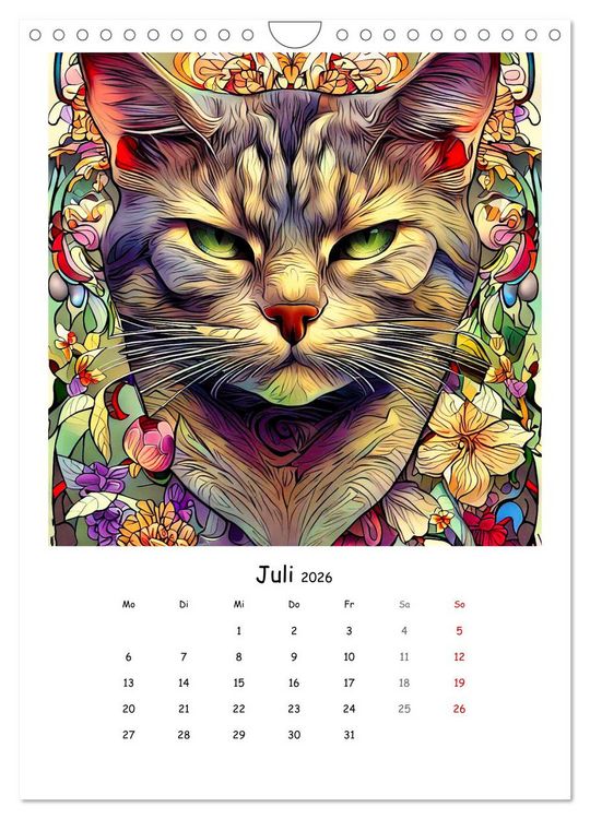 Produktbild: Jugendstil Katzen (Wandkalender 2026 DIN A4 hoch), CALVENDO Monatskalender