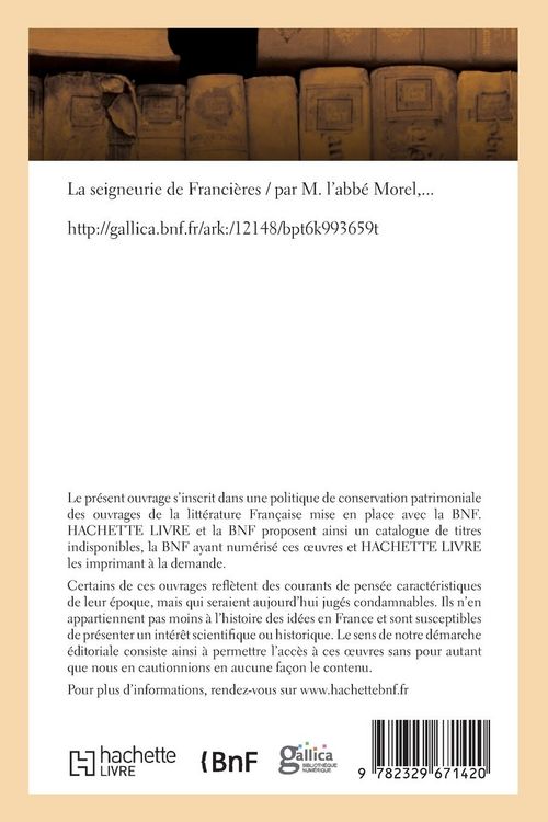 Produktbild: La seigneurie de Franci&egrave;res