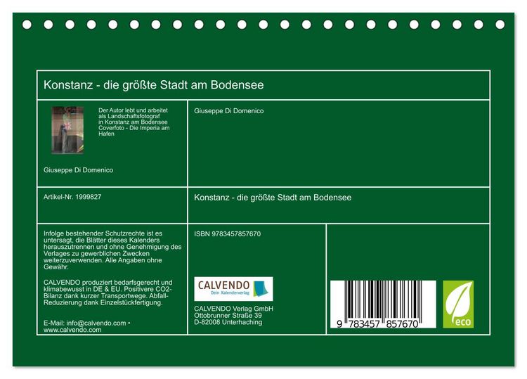 Produktbild: Konstanz - die gr&ouml;&szlig;te Stadt am Bodensee (Tischkalender 2026 DIN A5 quer), CALVENDO Monatskalender