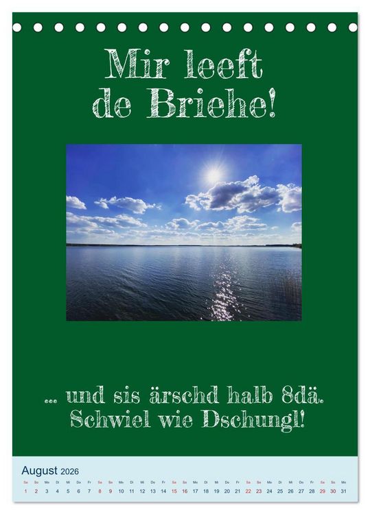 Produktbild: Ningeln&auml;sorum! Mundart und Dialekt Kalender Sachsen (Tischkalender 2026 DIN A5 hoch), CALVENDO Monatskalender