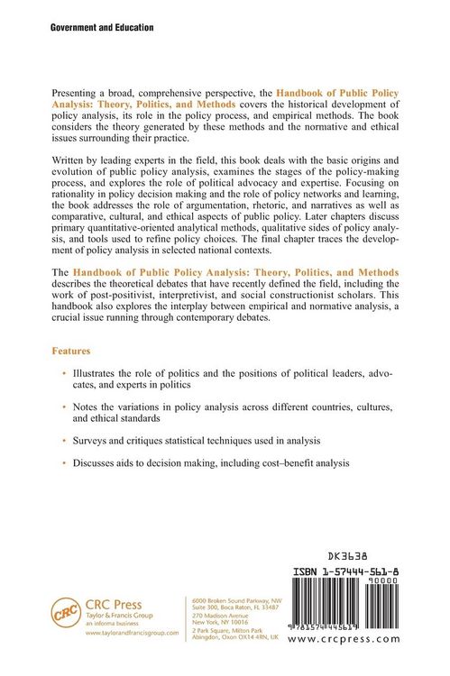Produktbild: Handbook of Public Policy Analysis