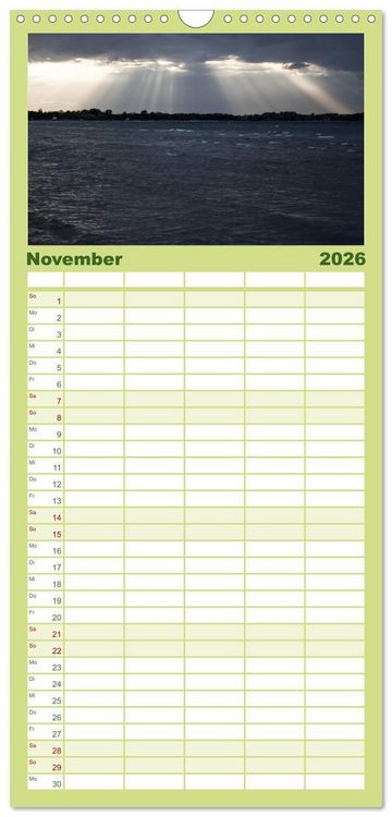 Produktbild: Familienplaner 2026 - Boltenhagen - Meer erleben mit 5 Spalten (Wandkalender, 21 x 45 cm) CALVENDO