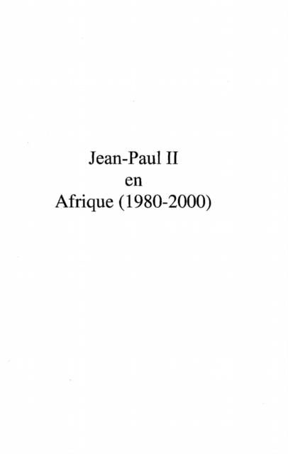 Produktbild: Jean-Paul II en Afrique (1980-2000)