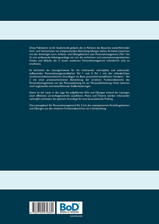 Produktbild: L&ouml;sungsbuch zu Personalmanagement Teil 1 und 2