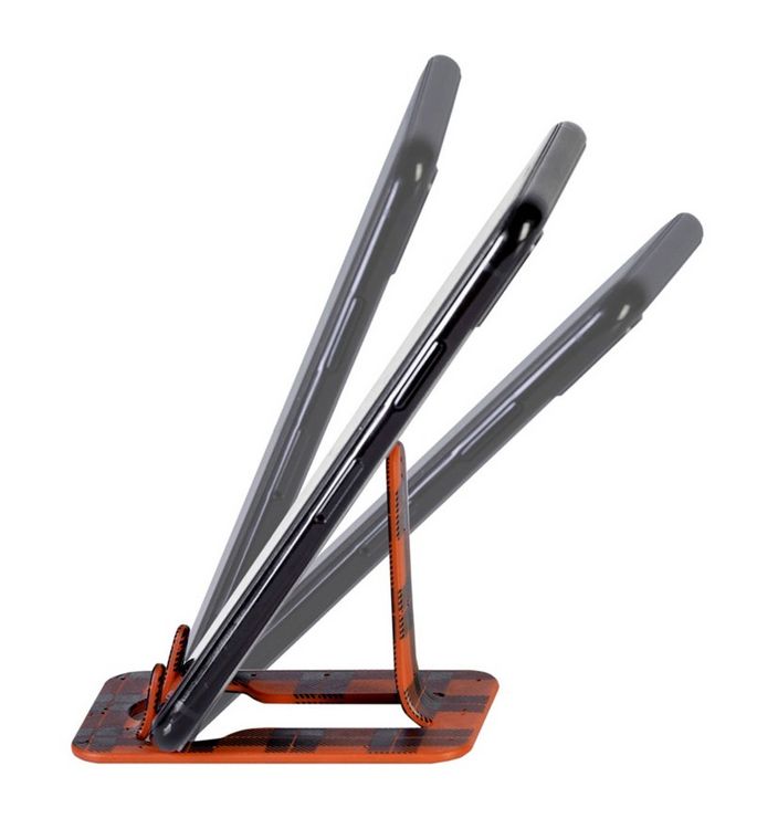 Produktbild: Flexistand Red Tartan - superflacher Aufsteller f&uuml;r Smartphones und Mini-Tablets, Handyhalter