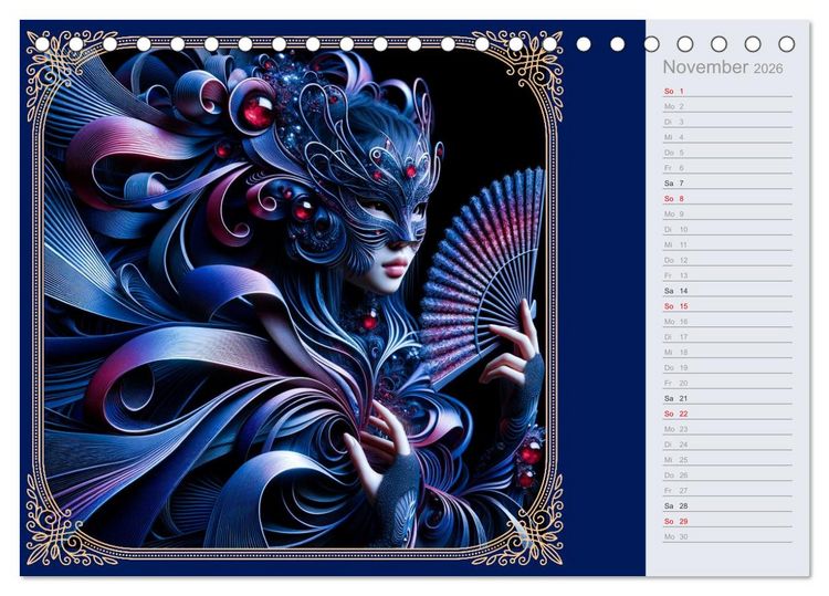 Produktbild: Gesichter als Leinwand (Tischkalender 2026 DIN A5 quer), CALVENDO Monatskalender