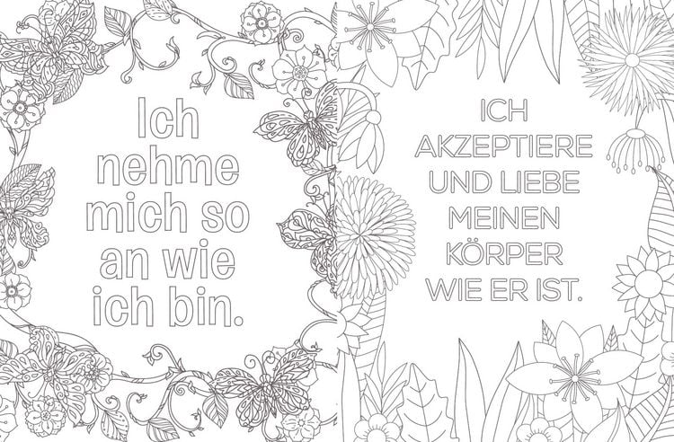 "Sag Ja zu dir selbst! – 50 Sprüche und Motive zum Ausmalen für mehr